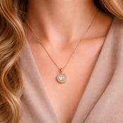 Absolute Jewellery Crystal Round Rose Gold Pendant