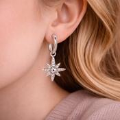 Newbridge Silver Silver Plated Star Earrings with Clear Stones image