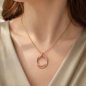 Newgrange Living Rose Gold Diamante Loop Pendant image