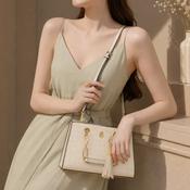 Tipperary Crystal Ivory &amp; Gold Monogram Handbag image