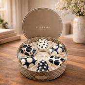 Tipperary Crystal Blue Spots Set of 6 Bone China Mugs image