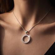 Newbridge Silver Circle Pendant Multi Clear Stones image