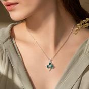 Emerald Green Shamrock Pendant by Kilkenny Silver