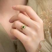 Celtic Gold Claddagh Ring with Jewels of Ireland image