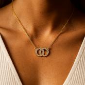 Absolute Jewellery  Gold Interlocked Pendant and Chain image