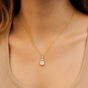 Absolute Jewellery Square Cut Crystal Drop Gold Necklace image