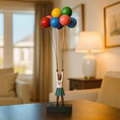Girl &amp; Two Sets Balloons Freedom | David McGlynn Sculpture - Engravable image