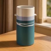 Paul Maloney Pottery Teal Tall Cylinder Vase by Tipperary Crystal image
