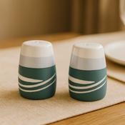 Paul Maloney Pottery Teal Salt and Pepper Set by Tipperary Crystal
