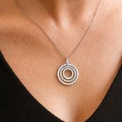 Sterling Silver Fiorelli Triple Circle Pendant with Cubic Zirconia image