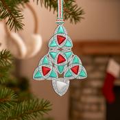 Newbridge Silver Green &amp; Red Celtic Christmas Tree Decoration image