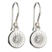 Empowerment Silver Earrings with Diamond Cut CZ Discs image
