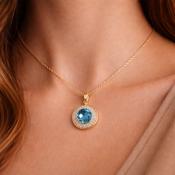 Newbridge Silver Pendant with Montana Coloured Stone