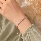 Absolute Jewellery Rose Gold Crystal Tennis Bracelet image