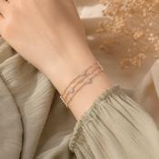 Absolute Jewellery Rose Gold Double Strand Sparkle Bracelet image