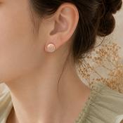 Absolute Jewellery Rose Gold Pavé Disc Stud Earrings image