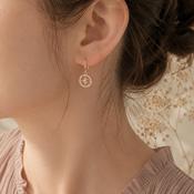 Absolute Jewellery Rose Gold Starburst Circle Drop Earrings image