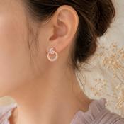 Absolute Jewellery Rose Gold Interlocking Circle Earrings image