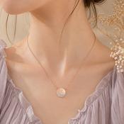 Absolute Jewellery Rose Gold Pavé Disc Pendant Necklace image