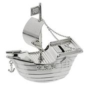 Bambino Silver Pirate Ship Money Box image