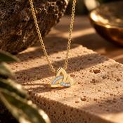 Seala Collection Single Stone-Set Trinity Pendant &amp; Chain Gold image