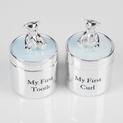 Silver First Tooth &amp; Curl Box Set - Blue