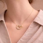 Absolute Jewellery Gold Interlocking Circle Crystal Pendant Necklace image