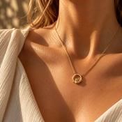 Seala Collection 13mm Polished Claddagh Pendant &amp; Chain Gold image
