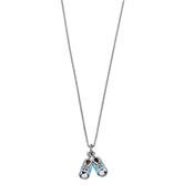 D For Diamond Blue Baby Booties Enamel Pendant