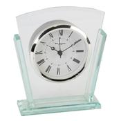 Silver Bezel Glass Mantel Clock