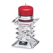 Newgrange Living Ziggy Pillar Candleholder with Red Pillar Candle, 8.5cm ht. image