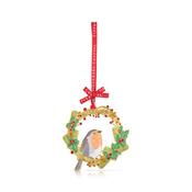 Tipperary Crystal Sparkle Robin &amp; Wreath Decoration image
