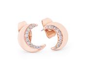 Tipperary Crystal Half Moon Stud Rose Gold Earrings image