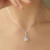 Newbridge Silver Drop Pendant Clear Stone