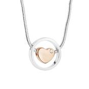 Newbridge Silver Silver and Rose Gold Plated Crystal Heart Pendant image