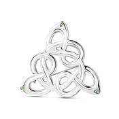 Newbridge Silver Celtic Brooch Green Stones image