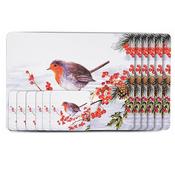 Christmas Robin Set of 6 Placemats &amp; 6 Coasters image