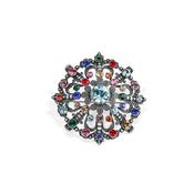 Newbridge Silver Vintage Brooch with Coloured Stones image