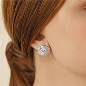 Newbridge Silver Twist Earrings with Clear Stones image