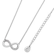 Tipperary Crystal Part Stone Set Infinity Pendant Silver image