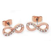 Tipperary Crystal Part Stone Set Infinity Stud Earrings Rose Gold image