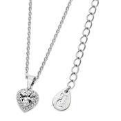 Tipperary Crystal Silver Diamante Heart Drop Pendant image