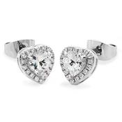 Tipperary Crystal Silver Diamante Heart Stud Earrings image