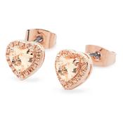 Tipperary Crystal Diamante Heart Stud Earrings Rose Gold image