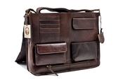 Sturdy Leather Satchel for 15" Laptop General purpose image