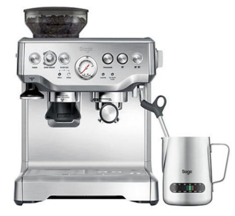 Sage The Barista Express Coffee Machine Stainless Steel with Integrated Burr Grinder, Steam Wand, Digital Temperature Control & Milk Jug