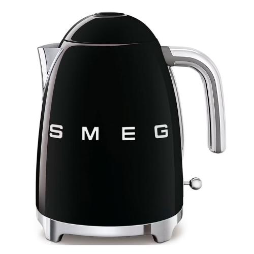 Smeg Retro Style Black Kettle 1.7L - SMEG Logo, Stainless Steel