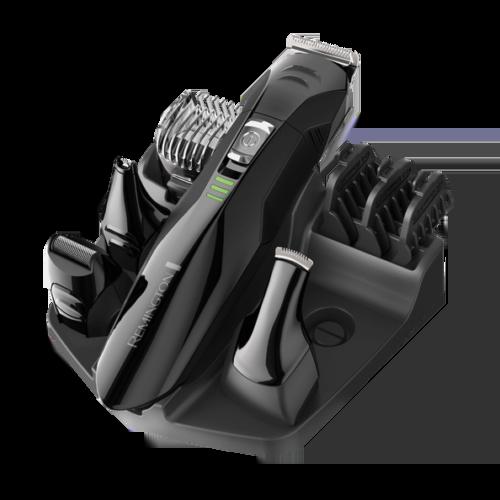 Remington PG6020 All-in-One Grooming Kit Black | Self-Sharpening Blades, Trimmer, Combs, Charging Stand