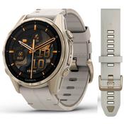 Garmin Fenix 8 43mm AMOLED Soft Gold with Limestone Leather Band - 49-GAR-010-02903-40