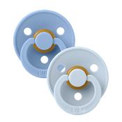 BIBS Pacifier Colour 2 Pack Latex Size 2 Sky Blue/Baby Blue